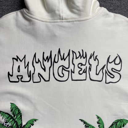PALM ANGELS PALMS & SKULL HOODIE WHITE
