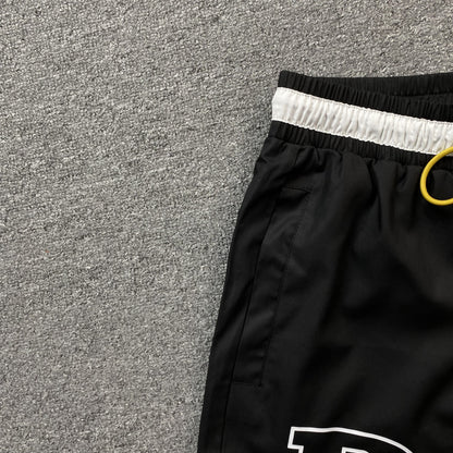 RHUDE COURT LOGO SHORTS BLACK