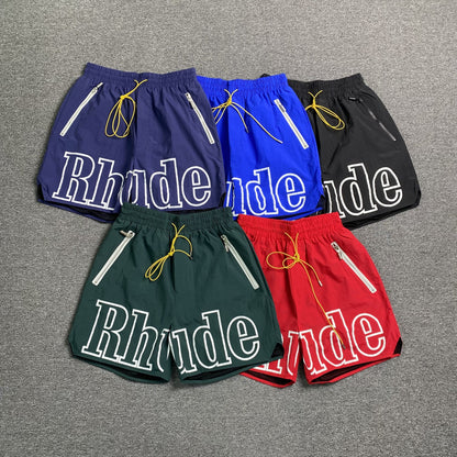 RHUDE RH LOGO SHORTS BLUE