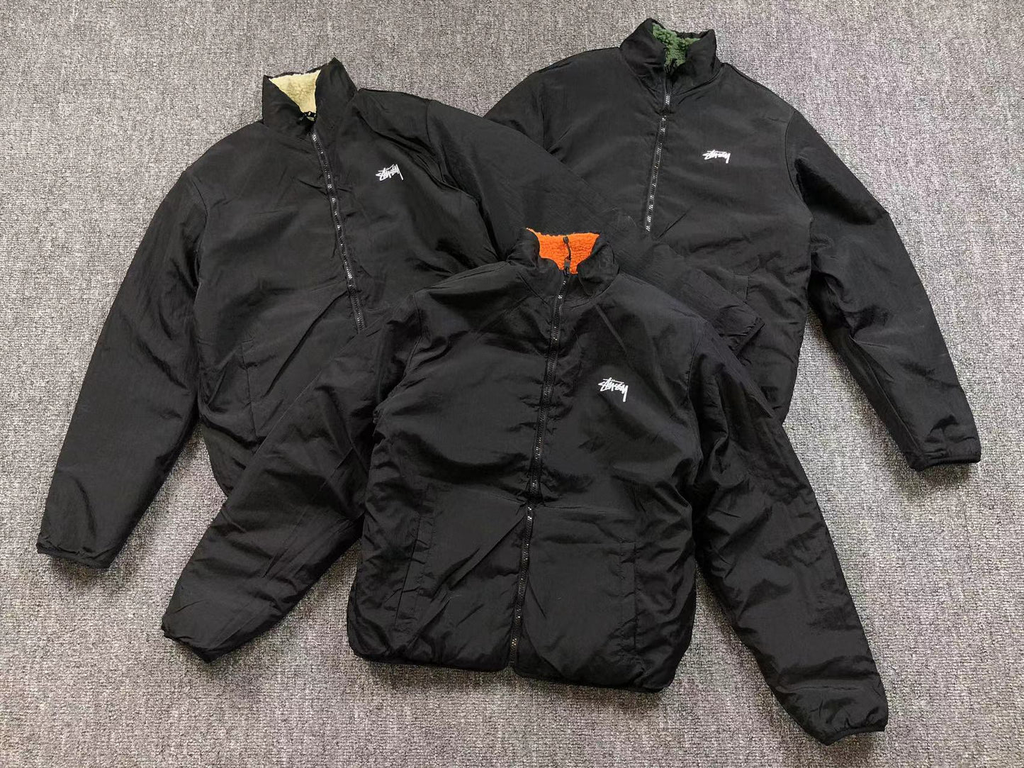 STUSSY 8 BALL SHERPA REVERSIBLE JACKET NATURAL