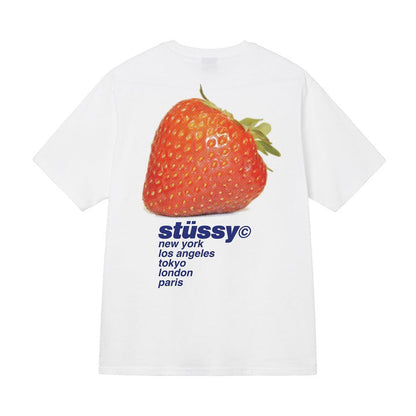 STUSSY STRAWBERRY TEE WHITE