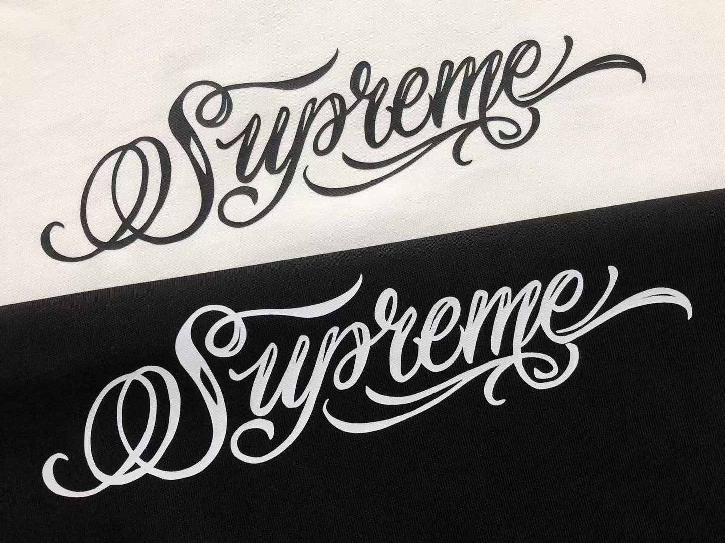 SUPREME BLACK SCRIPT TEE WHITE