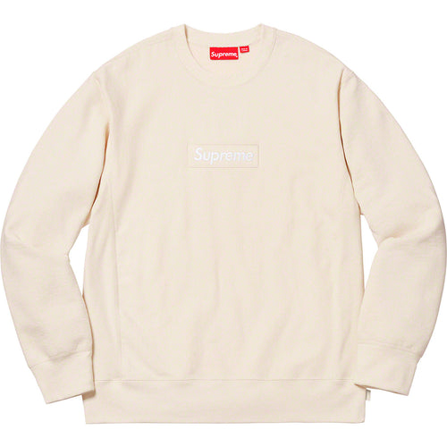 SUPREME BOX LOGO CREWNECK (FW18) NATURAL
