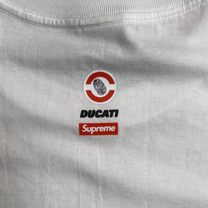 SUPREME DUCATI BIKE TEE WHITE