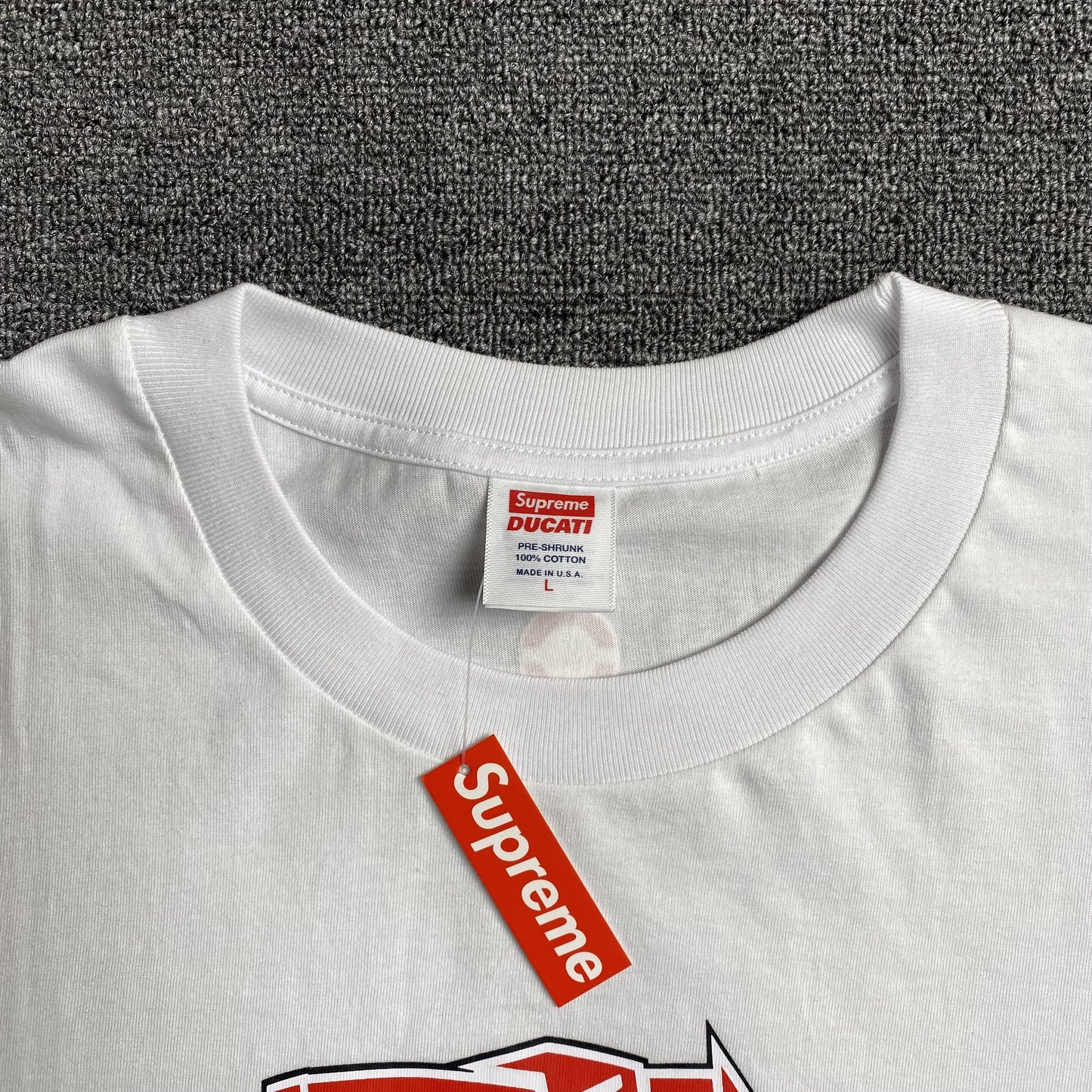 SUPREME DUCATI BIKE TEE WHITE