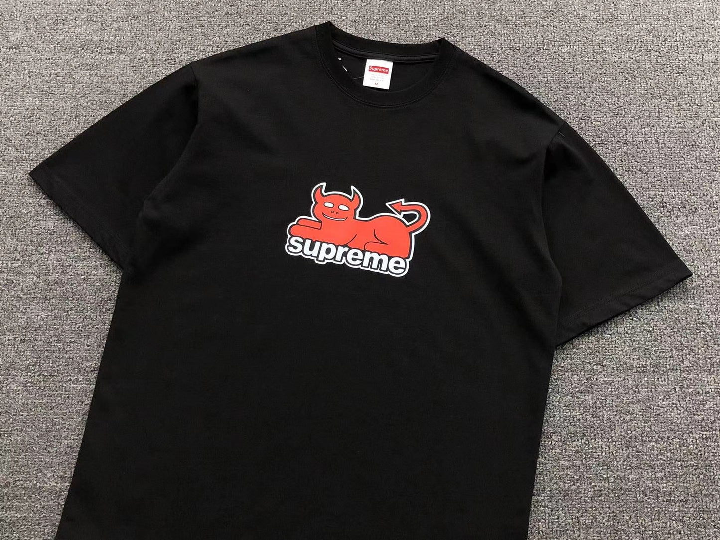 SUPREME TOY MACHINE DEVIL CAT TEE BLACK