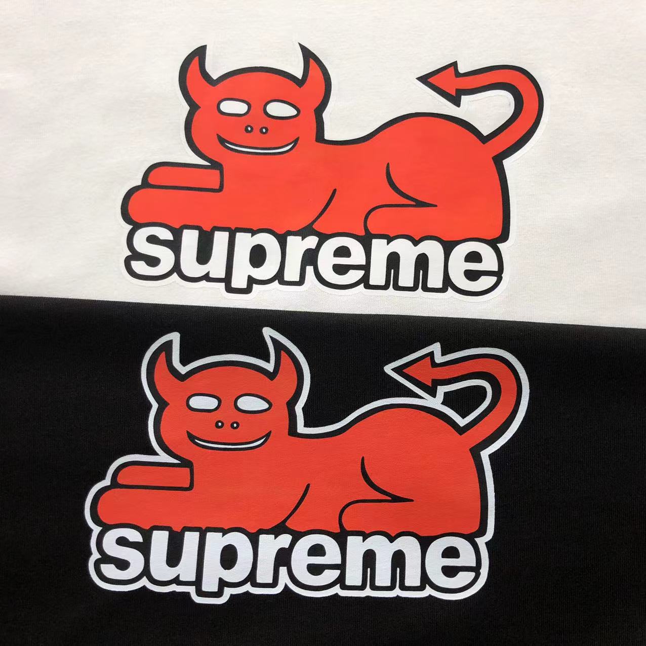 SUPREME TOY MACHINE DEVIL CAT TEE BLACK
