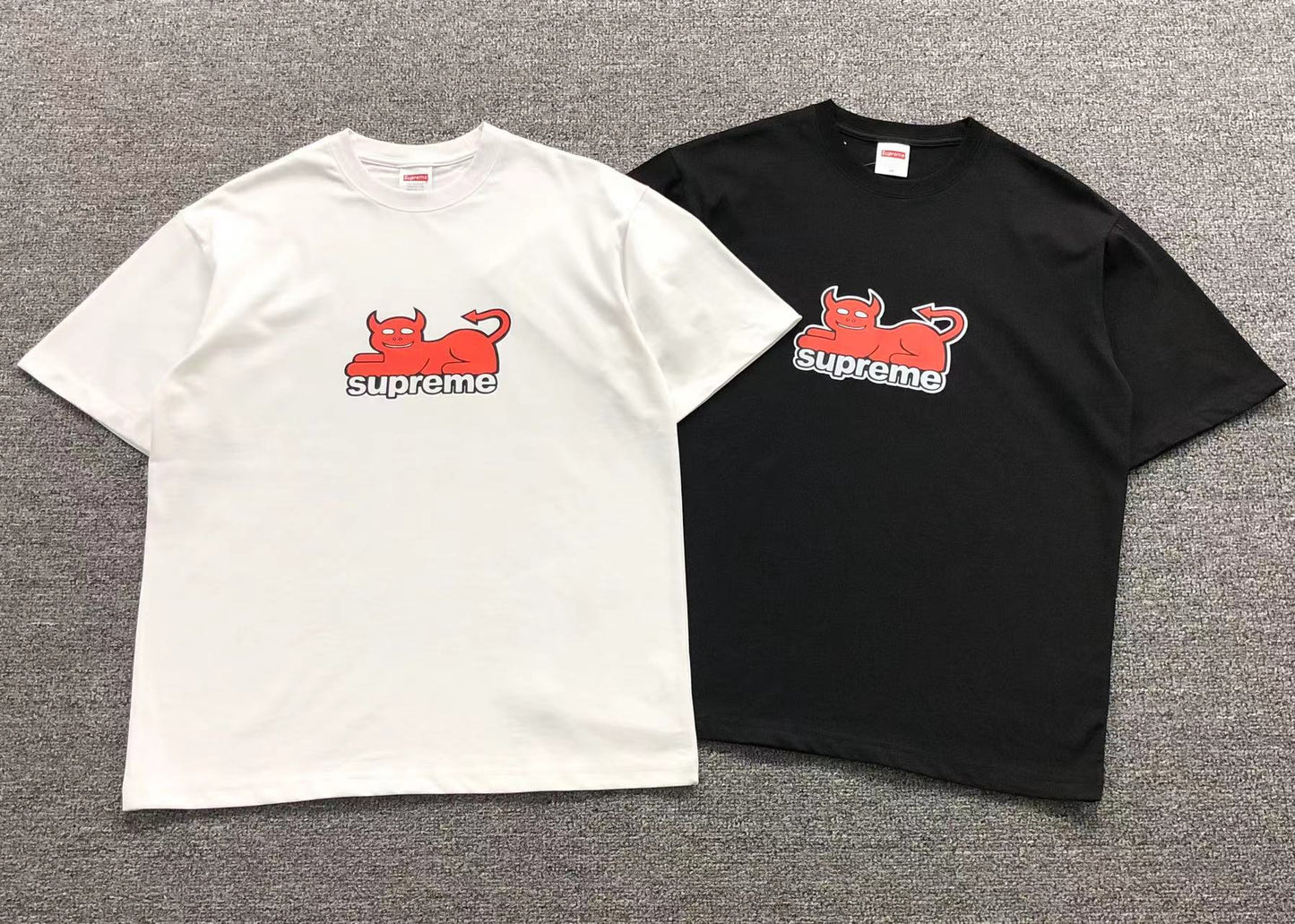 SUPREME TOY MACHINE DEVIL CAT TEE BLACK
