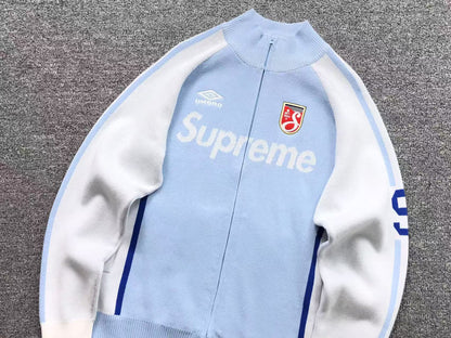 Supreme Umbro Zip Up Sweater Light Blue