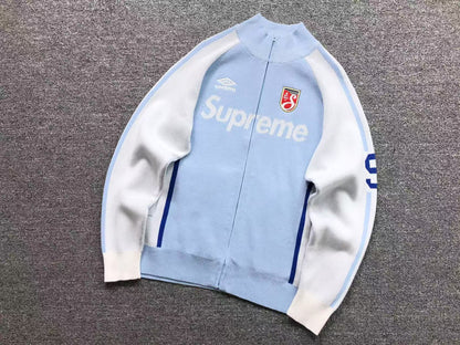 Supreme Umbro Zip Up Sweater Light Blue