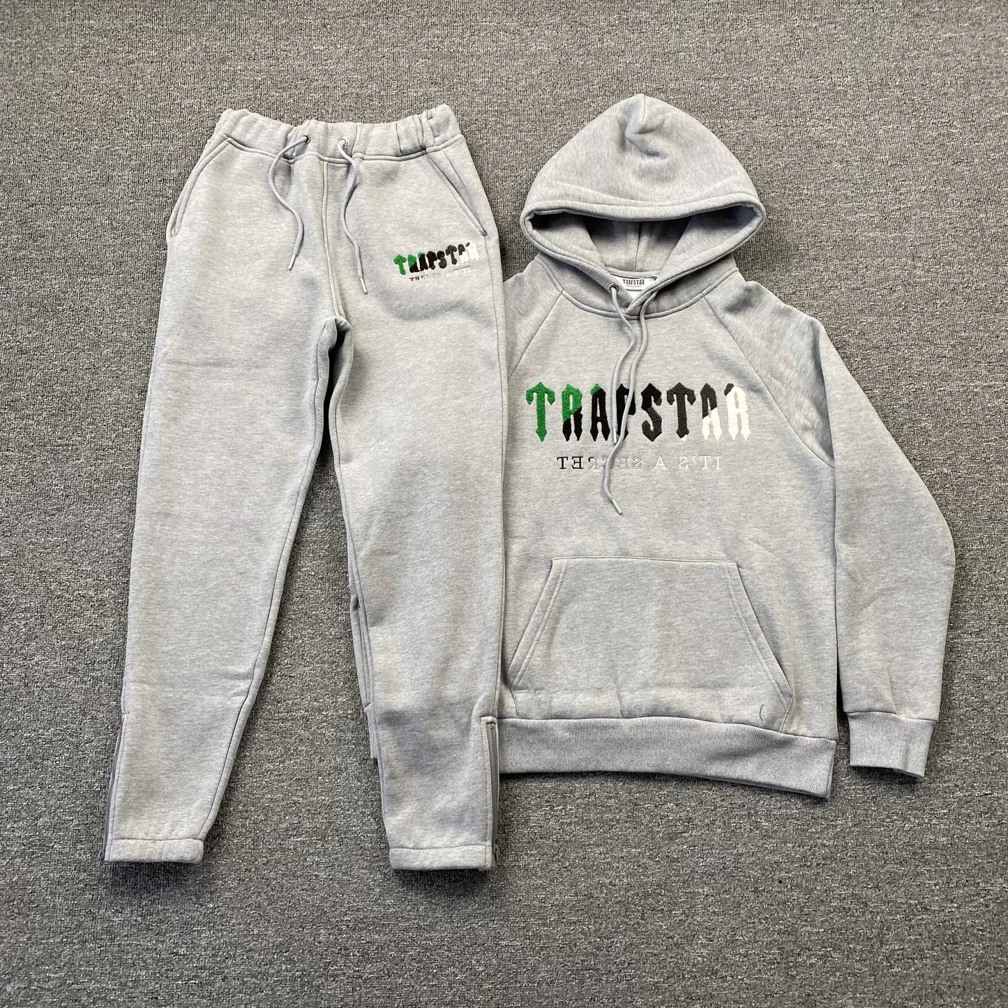 TRAPSTAR CHENILLE DECODED TRACKSUIT GREY GREEN